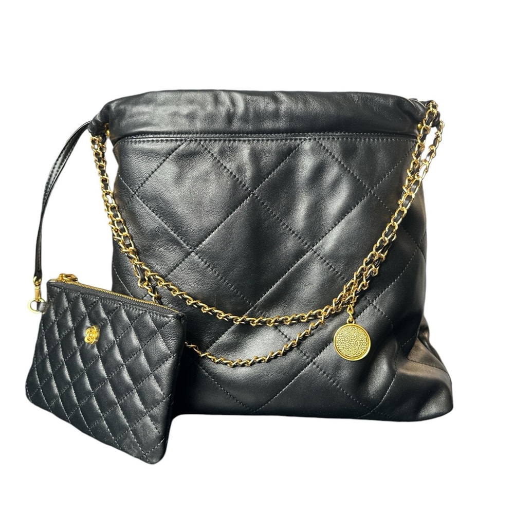 Quilted Tote Bag with small, detachable  clutch
